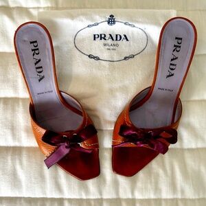 Kitten heel PRADA slip ons
